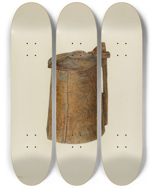 Triptych art skateboard deck of Hester Duany Tankard by Hester Duany (1891-1964)
