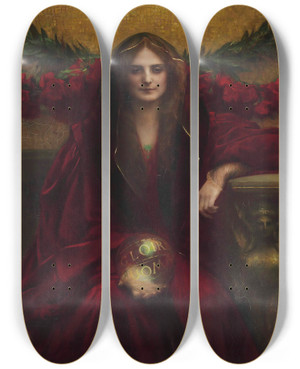 Triptych art skateboard deck of Pascaladolphejean Dagnanbouveret Chimres by Pascal-Adolphe-Jean Dagnan-Bouveret (1852-1929)