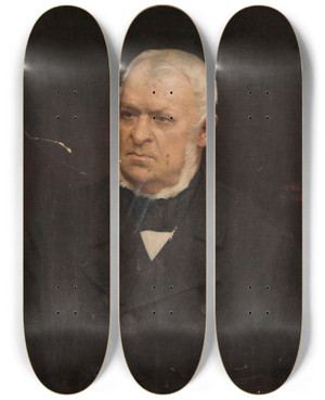 Triptych art skateboard deck of Karol Miller Portrait Of Aleksander Wielopolski by Karol Miller (1835-1920)