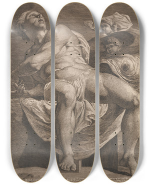 Triptych art skateboard deck of James Barry Jonah by James Barry (1741-1806)
