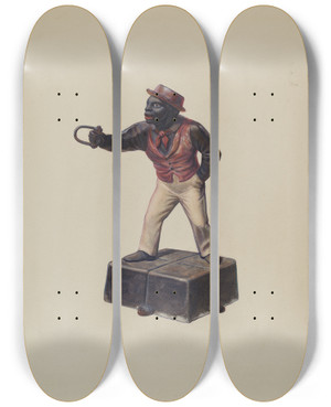 Triptych art skateboard deck of Richard Correll Hitching Post by Richard Correll