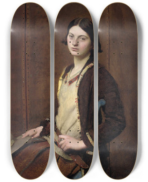 Triptych art skateboard deck of George Spencer Watson Mary Spencer Watson by George Spencer Watson (1869-1934)