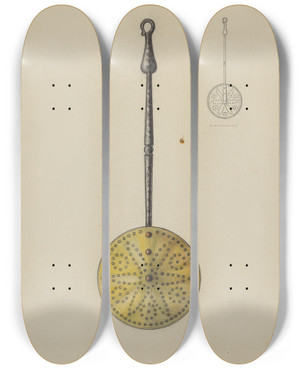 Triptych art skateboard deck of Herbert Marsh Skimmer by Herbert Marsh
