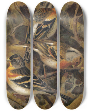 Triptych art skateboard deck of Lopaul Robert Pinson Des Ardennes by Leo Paul Robert (1851-1923) Triptych art skateboard deck of Lopaul Robert Pinson Des Ardennes by Leo Paul Robert (1851-1923)