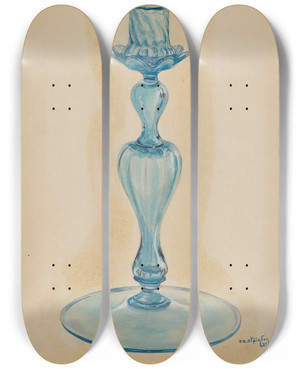Triptych art skateboard deck of Ralph Atkinson Candlestick by Ralph Atkinson (20-)