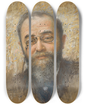 Triptych art skateboard deck of Lucien Lvydhurmer Lon Bourgeois by Lucien Lvy-Dhurmer (1865-1953)