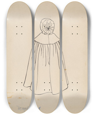 Triptych art skateboard deck of Eleanor Gausser Cape by Eleanor Gausser