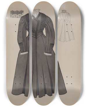 Triptych art skateboard deck of Marie Famularo Dress_1 by Marie Famularo