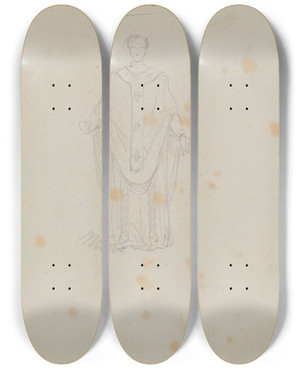 Triptych art skateboard deck of Nicaise De Keyser Saint Stephen by Nicaise De Keyser (1813-1887)