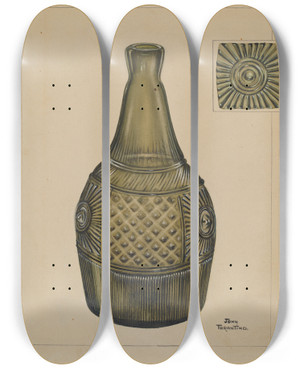 Triptych art skateboard deck of John Tarantino Decanter_1 by John Tarantino (1935)