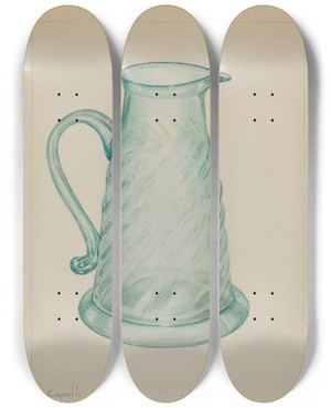 Triptych art skateboard deck of Giacinto Capelli Molasses Jug_1 by Giacinto Capelli (20-)
