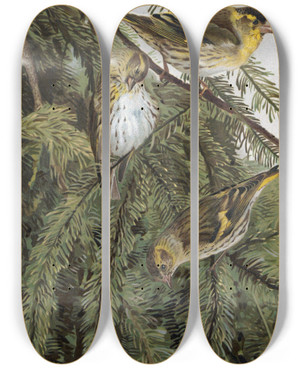 Triptych art skateboard deck of Lopaul Robert Tarin by Leo Paul Robert (1851-1923)