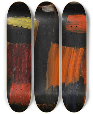 Triptych art skateboard deck of Alexej Von Jawlensky Meditation_2 by Alexej Von Jawlensky (1864-1941)