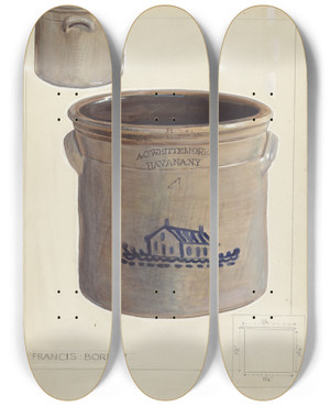 Triptych art skateboard deck of Francis Borelli Jar by Francis Borelli