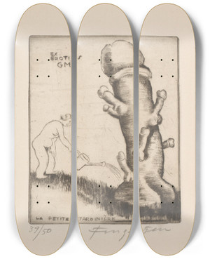Triptych art skateboard deck of Michel Fingesten Ex Libris Van Gianni Mantero_1 by Michel Fingesten (1884-1943)