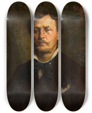 Triptych art skateboard deck of Jnos Dont Bildnis Einer Unbekannten Dame by Janos Donat (1744-1830)
