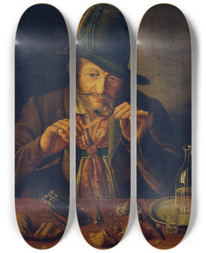 Triptych art skateboard deck of Georg Wachter Baldhauser Schandl by Georg Wachter (1528-1550)
