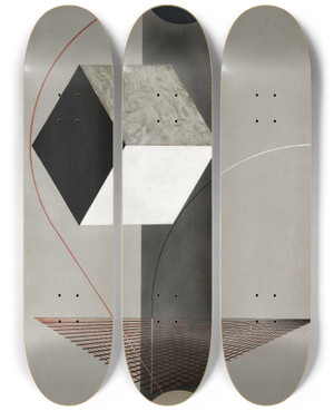 Triptych art skateboard deck of El Lissitzky Proun99 by El Lissitzky (1890-1941)