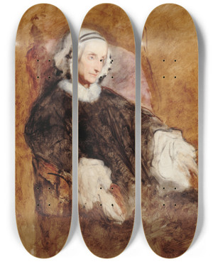 Triptych art skateboard deck of Ary Scheffer Portrait De La Reine Marieamlie En Deuil by Ary Scheffer (1795-1858)
