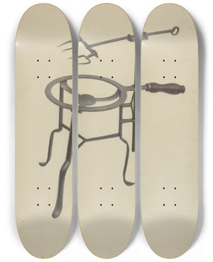 Triptych art skateboard deck of Filippo Porreca Trivet Toaster by Filippo Porreca