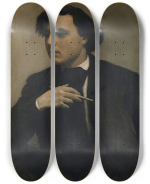 Triptych art skateboard deck of William Bouguereau Portrait De Ferdinand Chaigneau by William Bouguereau (1825-1905)