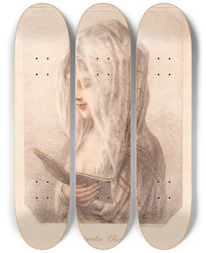 Triptych art skateboard deck of Elias Martin Constantia Charming by Elias Martin (1739-1818)