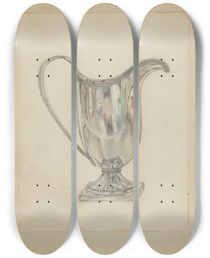 Triptych art skateboard deck of Frank Fumagalli Silver Pitcher_1 by Frank Fumagalli (20-)