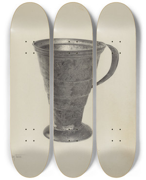 Triptych art skateboard deck of Amelia Tuccio Pa German Graduated Measure by Amelia Tuccio (20-)