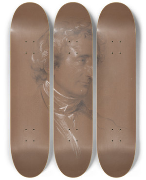 Triptych art skateboard deck of William Haydon Fuge Rev Charles Forster by William Haydon Fuge