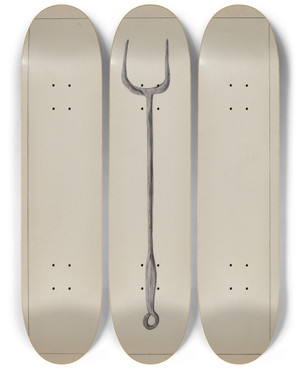 Triptych art skateboard deck of Benjamin Resnick Fork by Benjamin Resnick