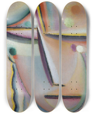 Triptych art skateboard deck of Alexej Von Jawlensky Meditation The Prayer by Alexej Von Jawlensky (1864-1941)