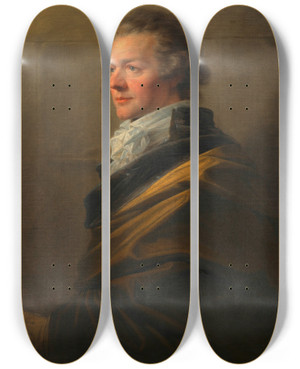 Triptych art skateboard deck of Heinrich Friedrich Fger Johann Nepomuk Hunczovsky Leibarzt Von Kaiser Leopold Ii by Heinrich Friedrich Fger (1751-1818)
