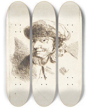 Triptych art skateboard deck of Cornelis Pietersz Bega Smilende Gammel Kvinde Med Pelshue by Cornelis Pietersz Bega (1631-1664) Triptych art skateboard deck of Cornelis Pietersz Bega Smilende Gammel Kvinde Med Pelshue by Cornelis Pietersz Bega (1631-1664)