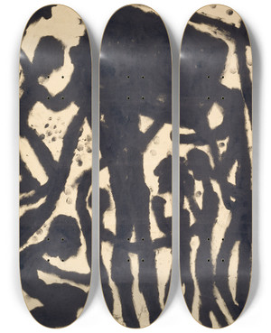 Triptych art skateboard deck of Louis Soutter Le Catafalque Sans Pesanteur by Louis Soutter (1871-1942)