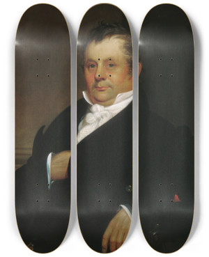 Triptych art skateboard deck of William Sidney Mount Gideon Tucker by William Sidney Mount (1807-1868)