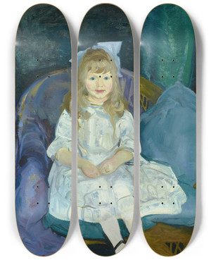 Triptych art skateboard deck of George Wesley Bellows Portrait Of Anne by George Wesley Bellows (1882-1925)