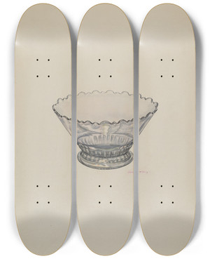 Triptych art skateboard deck of Joseph Mitry Dish by Joseph Mitry