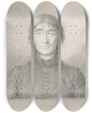 Triptych art skateboard deck of Ludwig Ferdinand Schnorr Von Carolsfeld Portrait Of The Poet Friedrich Ludwig Zacharias Werner by Ludwig Ferdinand Schnorr Von Carolsfeld (1788-1853)