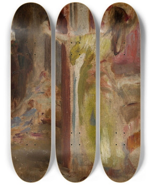 Triptych art skateboard deck of Jan Cigliski Study For The Painting Potocka In Bakhchisaray by Jan Ciaglinski (1858-1913)
