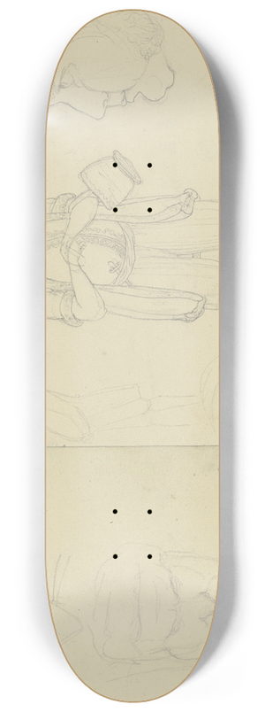 Eugen Eduard Schffer - Studienblatt; Kpfe nach Skulpturen, ein Bildniskopf sowie ein untersetzter Orientale 8.25 inch art skate deck