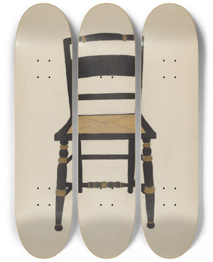 Triptych art skateboard deck of Genevieve Sherlock Hitchcock Chair_6 by Genevieve Sherlock