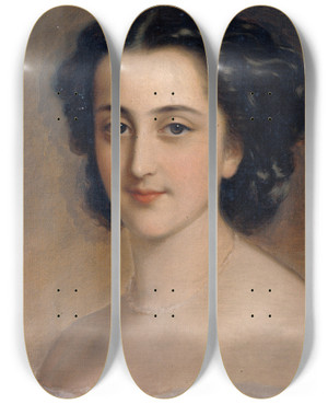 Triptych art skateboard deck of Franz Schrotzberg Grfin Mako by Franz Schrotzberg (1811-1889)