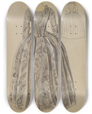 Triptych art skateboard deck of Margaret Concha Wedding Dress_1 by Margaret Concha