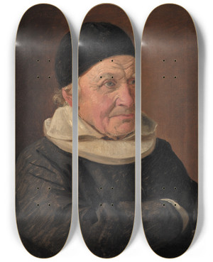 Triptych art skateboard deck of Constantin Hansen Pastor Jens Bindesbll by Constantin Hansen (1804-1880)