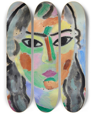 Triptych art skateboard deck of Alexej Von Jawlensky Mdchen by Alexej Von Jawlensky (1864-1941)