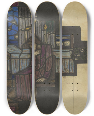 Triptych art skateboard deck of Richard Nicolas Roland Holst Ontwerp Voor Raam In Het Nederlands Paviljoen Op De Tentoonstelling Arts Dcoratifs Te Parijs 1925_5 by Richard Nicolaus Roland Holst (1868-1938)