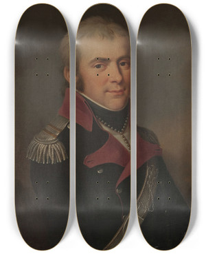 Triptych art skateboard deck of Jzef Pitschmann Portrait Of Ksawery Krasicki 17741844 by Jozef Pitschmann (1758-1834)