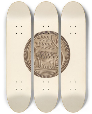 Triptych art skateboard deck of Michael Rekucki Butter Mold by Michael Rekucki