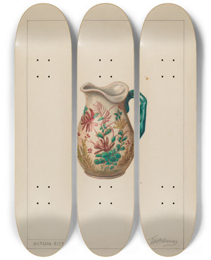 Triptych art skateboard deck of Thomas Holloway Cream Pitcher by Thomas Holloway