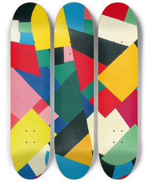 Triptych art skateboard deck of Otto Freundlich Sans Titre_2 by Otto Freundlich (1878-1943)